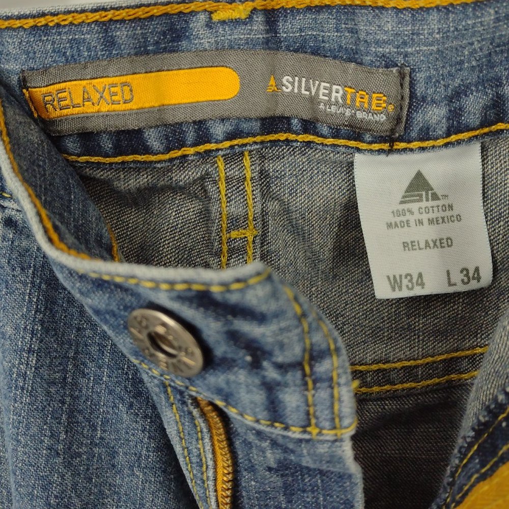 Y2K Vintage Levi's Relaxed Fit Silver Tab Skater Denim Blue Jeans - Picture 5 of 8